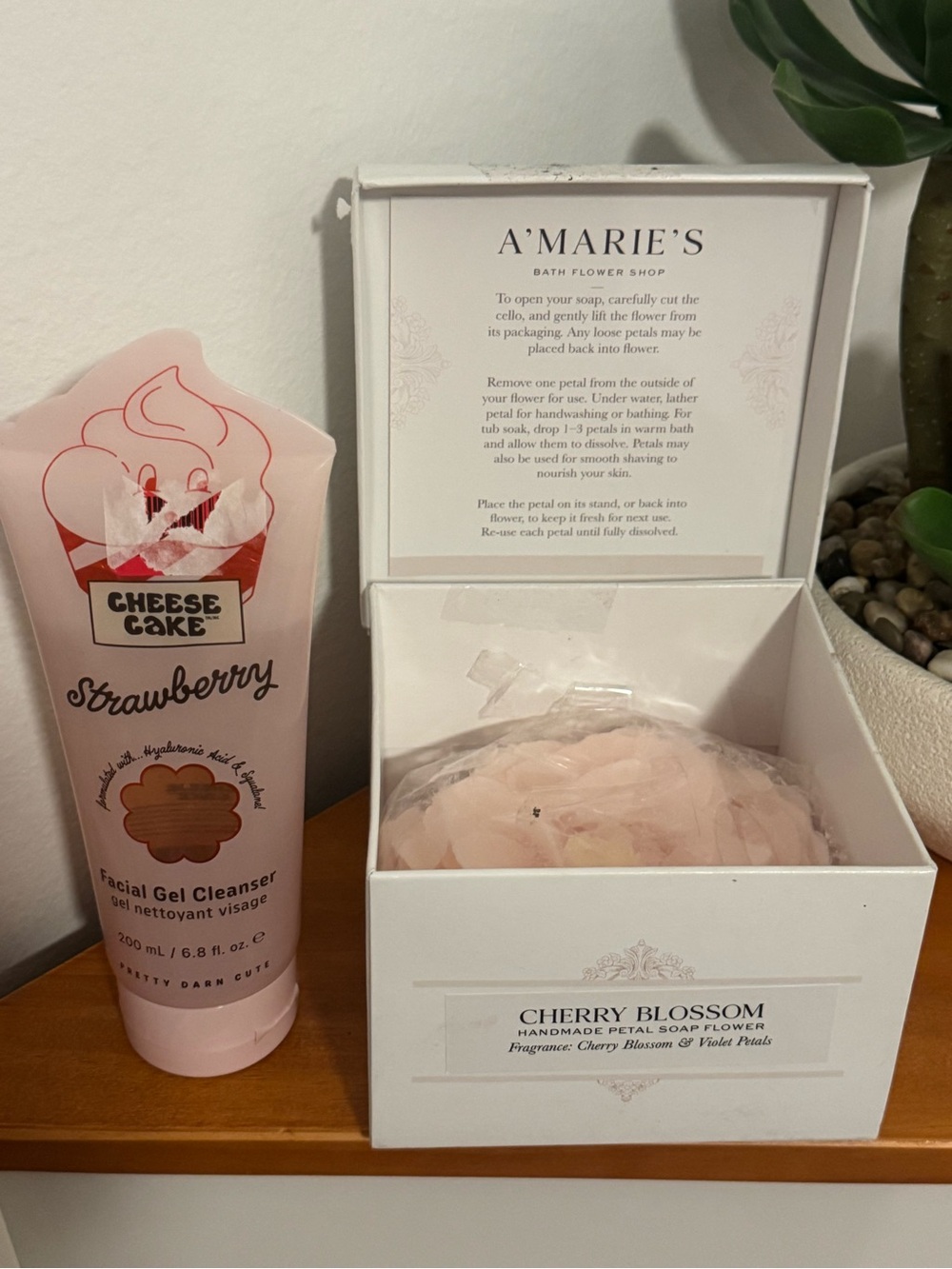 A'Marie's Cherry Blossom Floral Bath Soap & Cheese Cake Facial Gel Cleanser - Picture 2 of 6